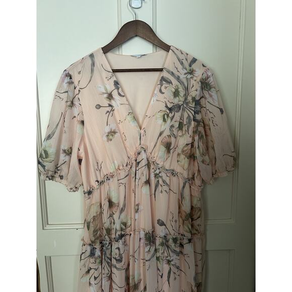 Baltic Born Santorini Floral Tiered Maxi Dress Womens Size 3XL Peach Classic - Picture 2 of 9